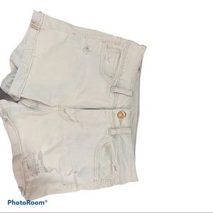 american eagle white distressed shorts size 28